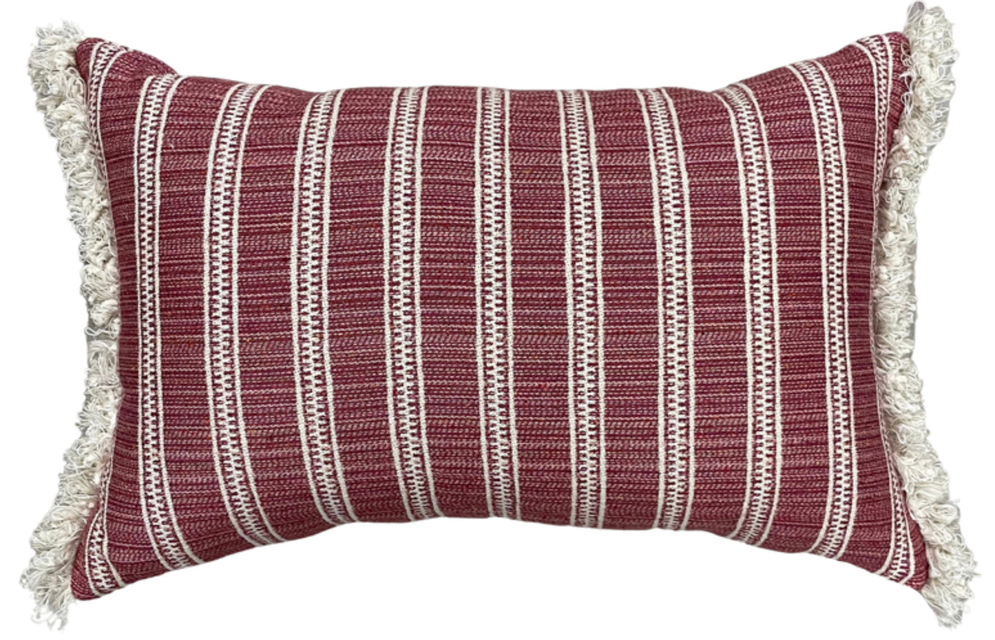 Penny Morrison Ticking Stripe Red Lumbar Pillow